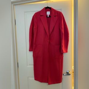 Pink fuchsia long pea coat Leith single breasted overcoat never worn